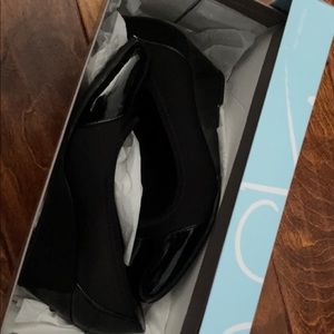 Black wedge formal shoes size 7.5